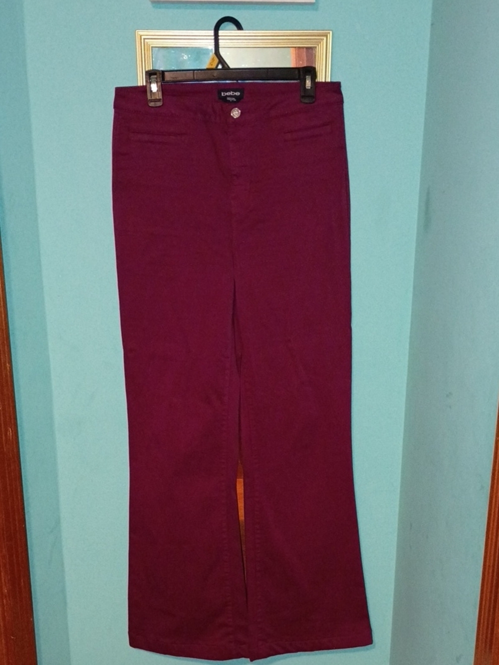 bebe Women's Burgundy Bootcut Pants